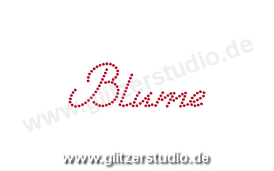 Glitzerschrift aus Strass "Blume" zum aufbügeln 3056