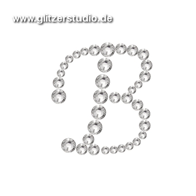 Buchstabe B aus Strass zum aufbügeln BST-B