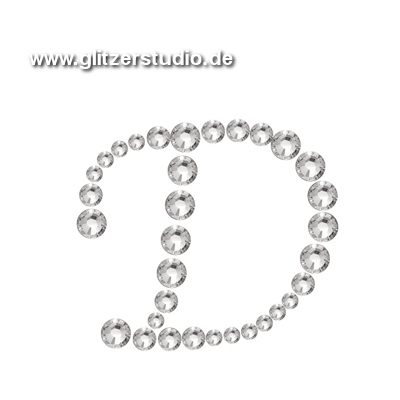 Buchstabe D aus Strass zum aufbügeln BST-D