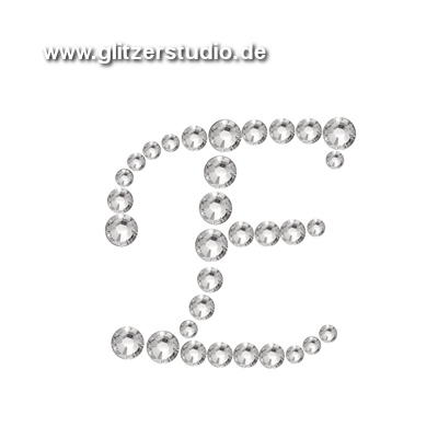 Buchstabe E aus Strass zum aufbügeln BST-E