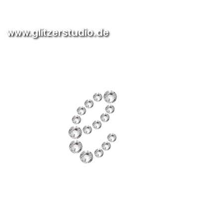 Buchstabe e aus Strass zum aufbügeln BST-e