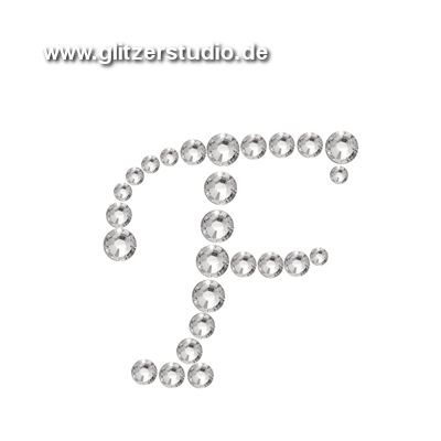 Buchstabe F aus Strass zum aufbügeln BST-F