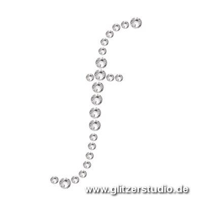 Buchstabe f aus Strass zum aufbügeln BST-f