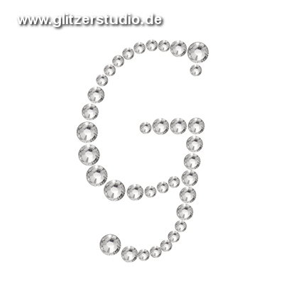 Buchstabe G aus Strasssteinen zum aufbügeln BST-G