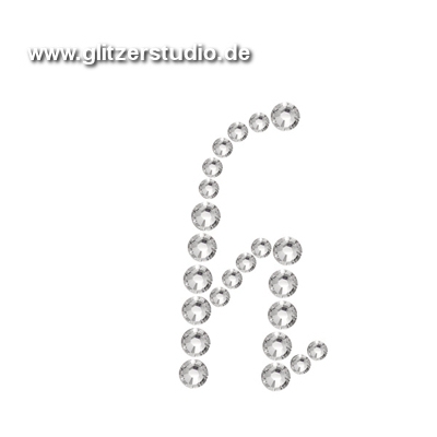 Buchstabe h aus Strass zum aufbügeln BST-h