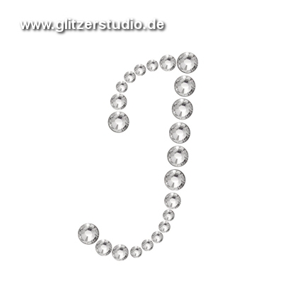 Buchstabe J aus Strass zum aufbügeln BST-J