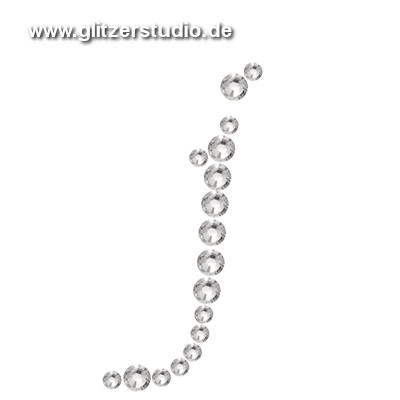 Buchstaben j aus Strass zum aufbügeln BST-j