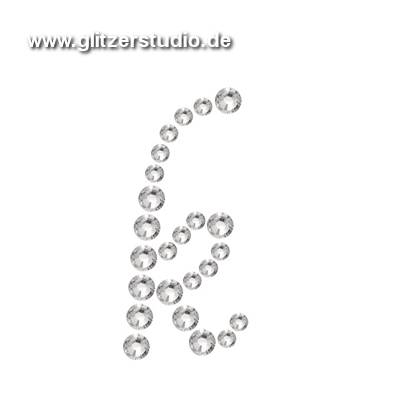 Buchstabe k aus Strass zum aufbügeln BST-k