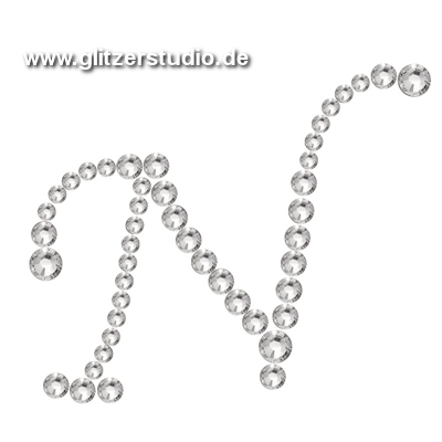 Buchstabe N aus Strass zum aufbügeln BST-N