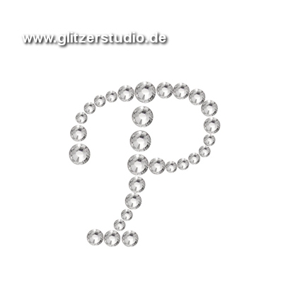 Buchstabe P aus Strass zum aufbügeln BST-P