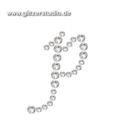 Buchstabe p aus Strass zum aufbügeln BST-p