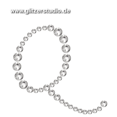 Buchstabe Q aus Strass zum aufbügeln BST-Q