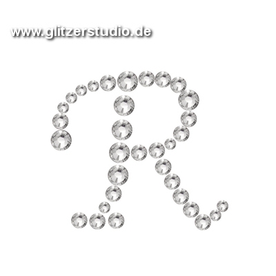 Buchstabe R mit Strass zum aufbügeln BST-R