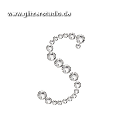 Buchstabe S aus Strass zum aufbügeln BST-S
