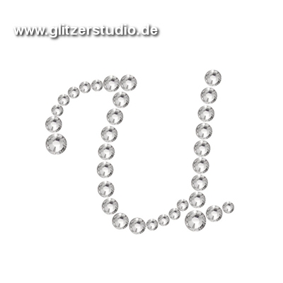 Buchstabe U aus Strass zum aufbügeln BST-U