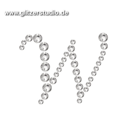 Buchstabe W aus Strass zum aufbügeln BST-W