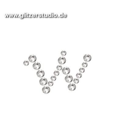 Buchstabe w aus Strass zum aufbügeln BST-w