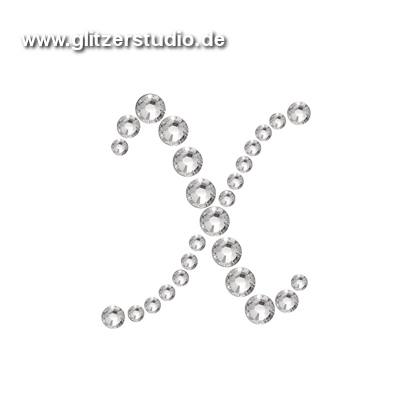 Buchstabe X aus Strass zum aufbügeln BST-X