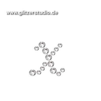 Buchstabe x aus Strass zum aufbügeln BST-x
