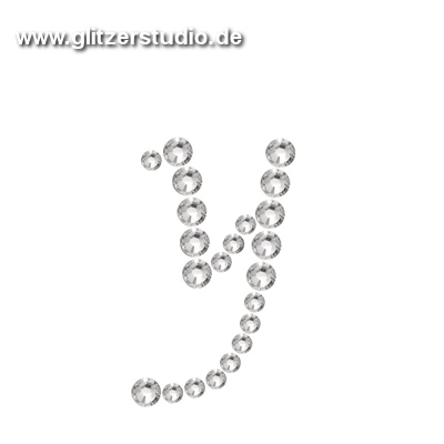 Buchstabe y aus Strass zum aufbügeln BST-y