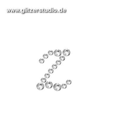 Buchstabe z aus Strass zum aufbügeln BST-z