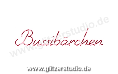 Glitzerschrift aus Strass "Bussibärchen" zum aufbügeln 3058