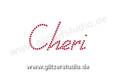 Glitzerschrift aus Strass "Cheri" zum aufbügeln 3060