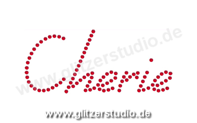 Glitzerschrift aus Strass "Cherie" zum aufbügeln 3061