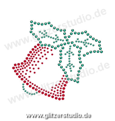 Glitzernde Motive 'Glocke2' aus funkelnden Strass 2231