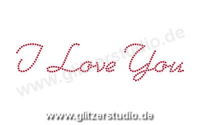 Redensarten aus Strass "I Love You" zum aufbügeln 3209