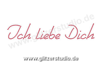 Redensarten aus Strass "Ich liebe Dich" zum aufbügeln 3202