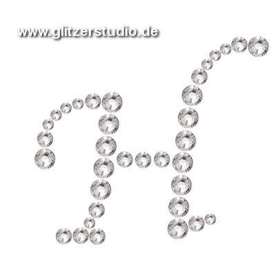 Buchstabe H aus Strass zum aufbügeln BST-H